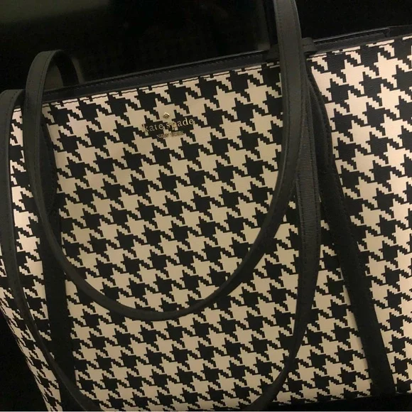 kate spade Bags Large Black White Kate Spade Tote Bag Poshmark